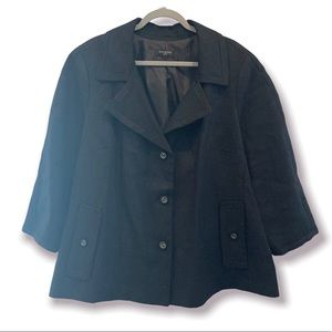 Talbots Woman The Jacket Fit Black Linen Blazer Jacket